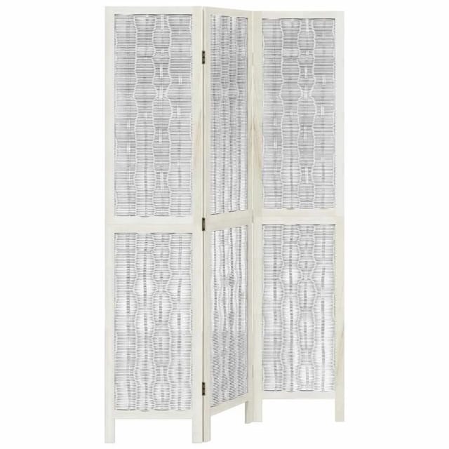 vidaXL 3 Tlg Raumteiler Weiß Massivholz Paulownia 358670
