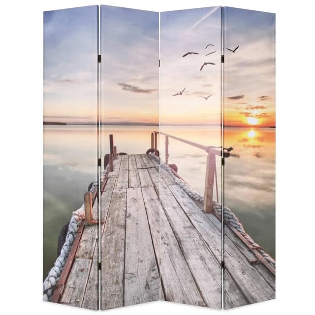 vidaXL Raumteiler Klappbar 160 x 170 cm See mit Steg 245882