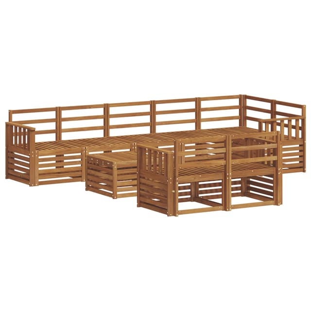 vidaXL Sofagarnituren 9-Tlg Natur Massivholz Akazie 3375039
