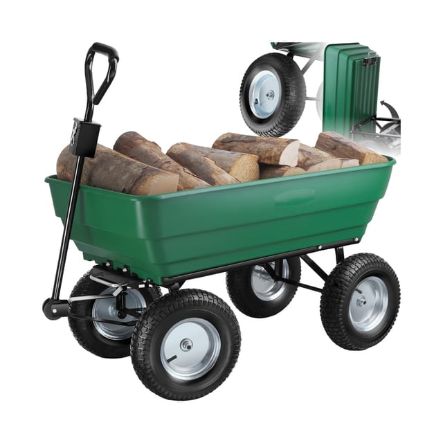 Tectake Gartenwagen Tummi Mit Kippfunktion Luftreifen 107 x 58 x 60 50 cm Grün