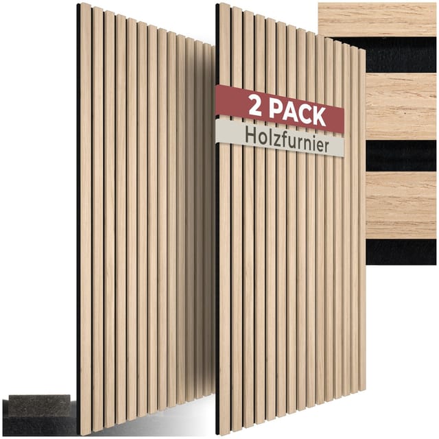 Tectake Akustikpaneele Sonic Wall Ii Holzoptik In Eiche Hell Schallabsorbierender Filz 110 x 50 x 1 8 cm Eiche Hell