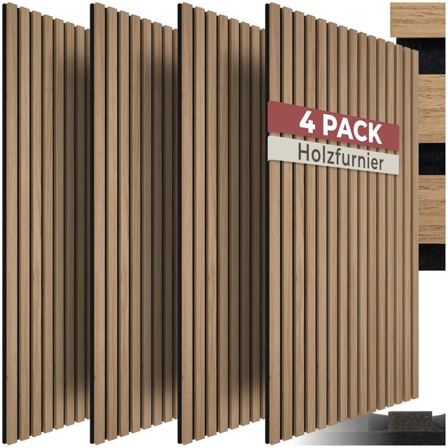 Tectake Akustikpaneele Sonic Wall Ii Holzoptik In Eiche Schallabsorbierender Filz 110 x 50 x 1 8 cm Eiche