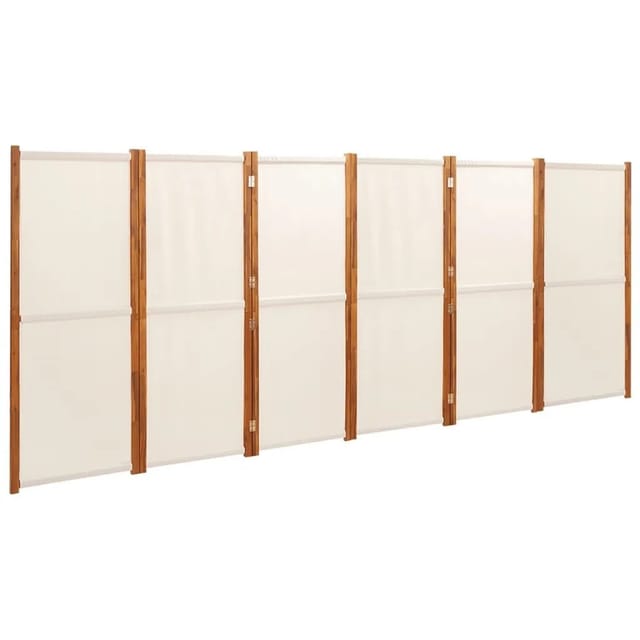 vidaXL 6 Tlg Raumteiler Cremeweiß 420x180 cm 319186