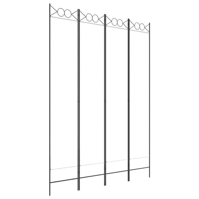 vidaXL 4 Tlg Paravent Weiß 160x220 cm Stoff 350166