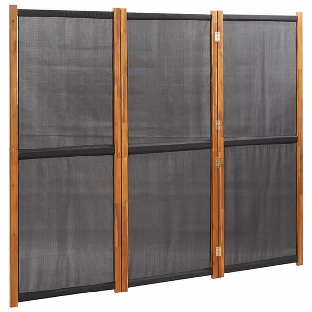 vidaXL 3 Tlg Raumteiler Schwarz 210x180 cm 319179