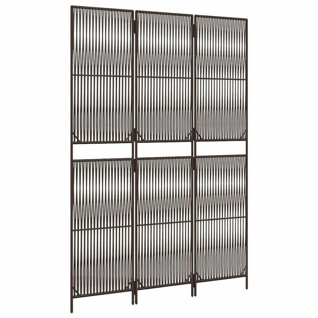 vidaXL Paravent 3 Tlg Braun Poly Rattan 365389