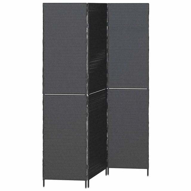vidaXL Raumteiler Schwarz 146 x 180 cm Poly-Rattan 42003668