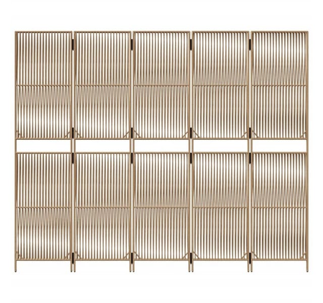 vidaXL Paravent 5 Tlg Beige Poly Rattan 365399