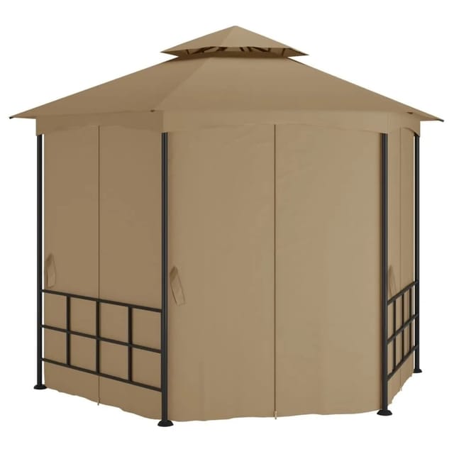 vidaXL Pavillon mit Seitenwänden 3,1x2,7 m Taupe 313932