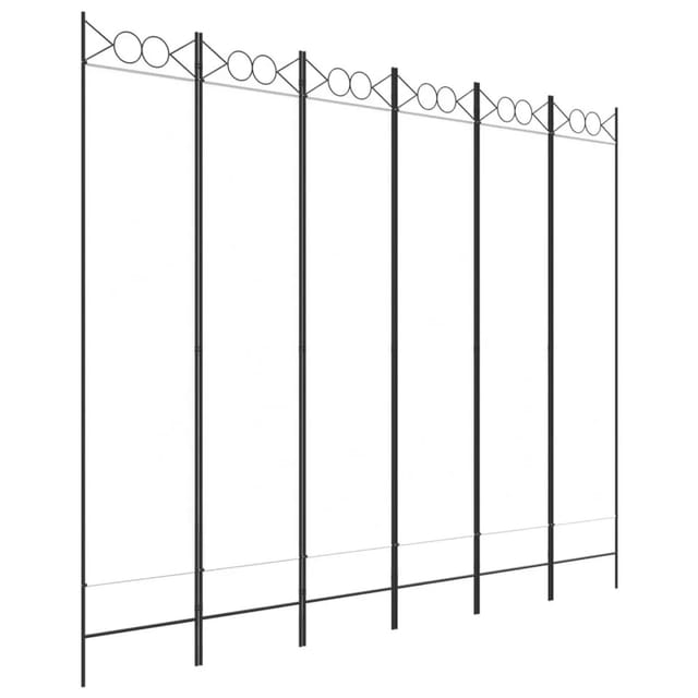 vidaXL 6 Tlg Paravent Weiß 240x200 cm Stoff 350158