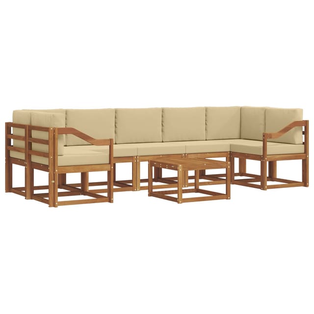 vidaXL Outdoor-Sofagarnitur mit Kissen 8 Stk Natur und Beige 3366166