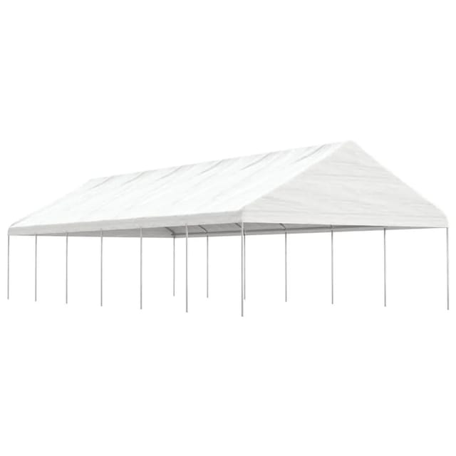vidaXL Pavillon mit Dach Weiß 13,38x5,88x3,75 m Polyethylen 3155522