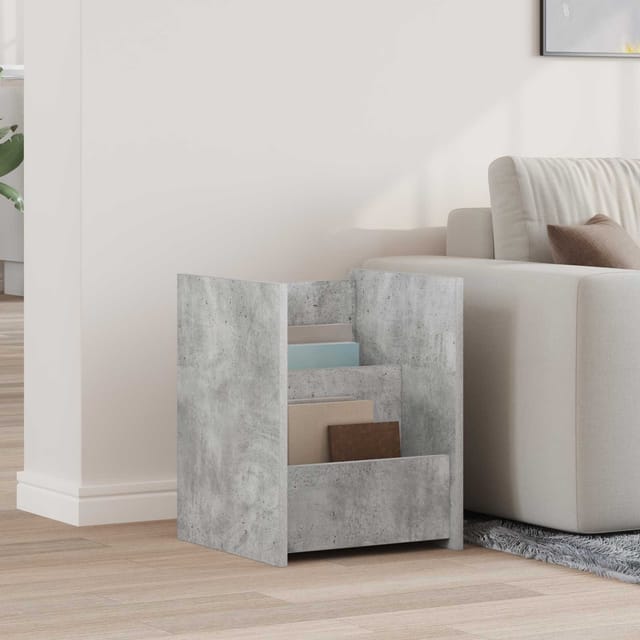 vidaXL Magazinregal mit Regal Beton Grau 35 x 35 x 45 cm Holzwerkstoff 890867