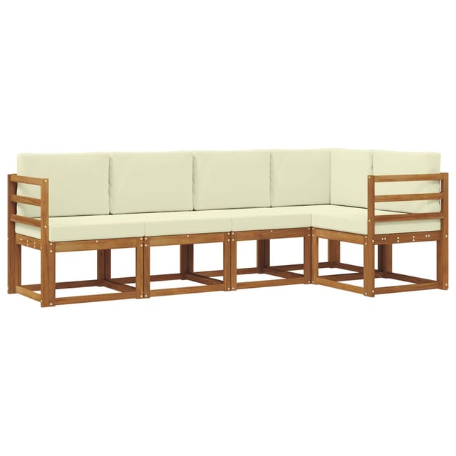 vidaXL Sofa Set mit Kissen 5 Stk Natur und Creme 3366378
