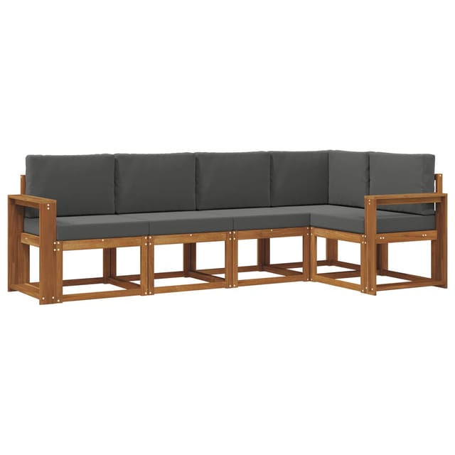 vidaXL Sofa Set mit Kissen 5 Stk Natur und Anthrazit 3366400
