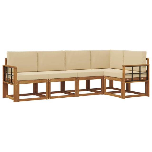 vidaXL Sofa Set mit Kissen 5 Stk Natur und Beige 3366406