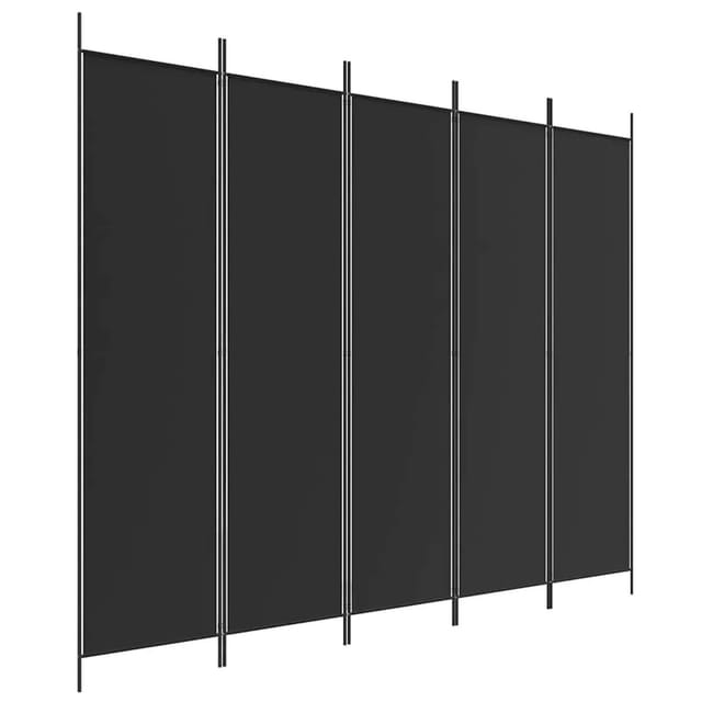 vidaXL 5 Tlg Paravent Schwarz 250x200 cm Stoff 350189