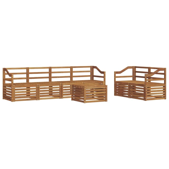 vidaXL Sofagarnituren 7-Tlg Natur Massivholz Akazie 3374424