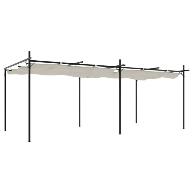 vidaXL Pergola mit Schiebedach Creme 589x292x230 cm 360120