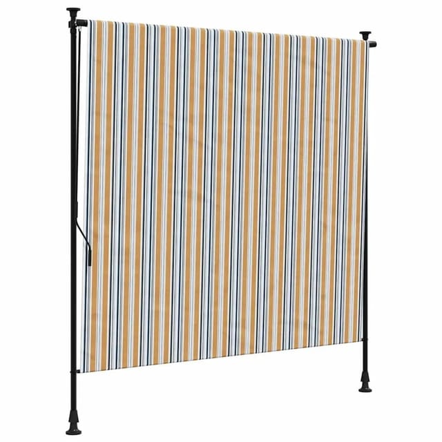 vidaXL Außenrollo Gelb und Weiß 150x270 cm Stoff und Stahl 368774