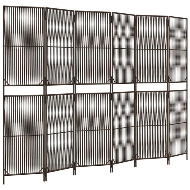 vidaXL Paravent 6 Tlg Braun Poly Rattan 365401