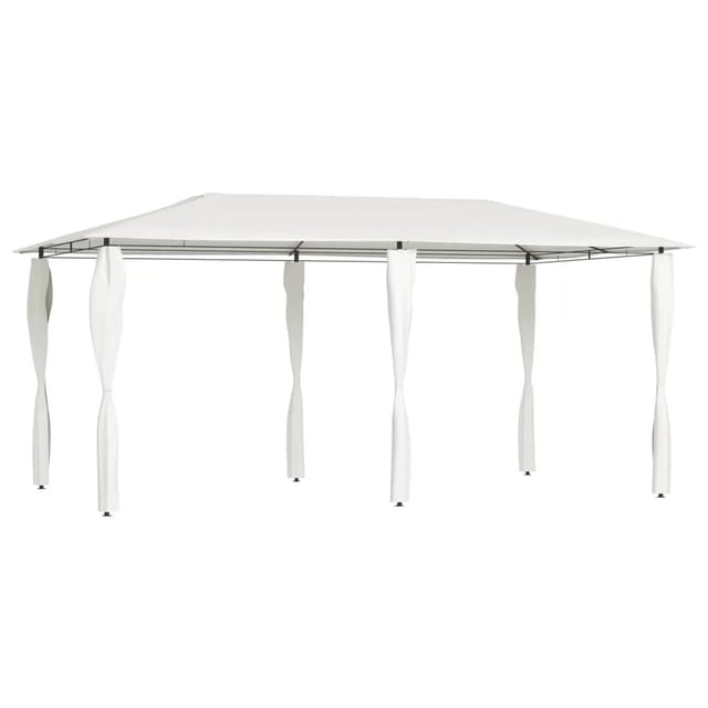 vidaXL Pavillon mit Pfostenverkleidung 2,98x5,3x2,59 m Creme 160 g/m² 313617