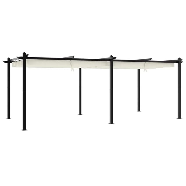 vidaXL Gartenpavillon mit Ausziehbarem Dach Creme 3x6 m Aluminium 3217061