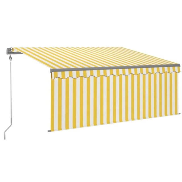 vidaXL Markise Automatisch mit Rollo LED Windsensor 3x2,5m Gelb Weiß 3069393