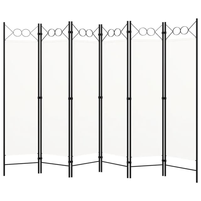 vidaXL 6 Tlg Raumteiler Weiß 240x180 cm 320711