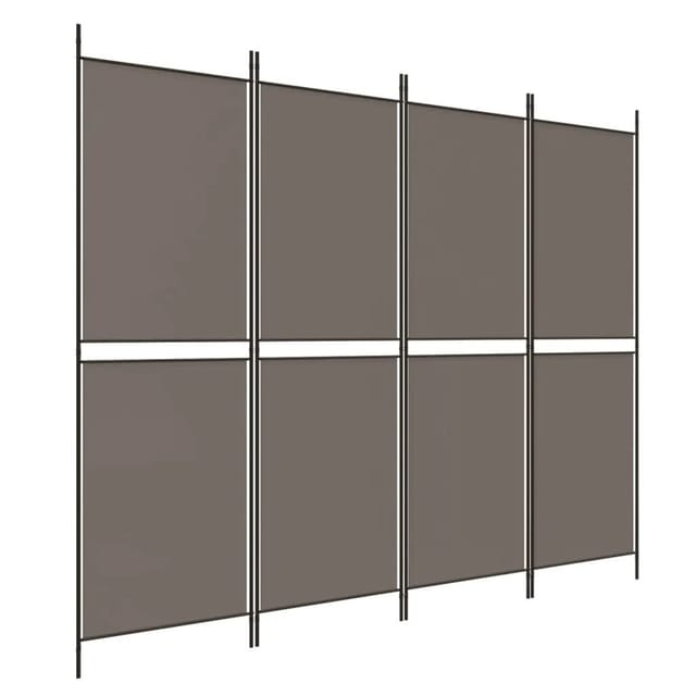 vidaXL 4 Tlg Paravent Anthrazit 200x180 cm Stoff 350216