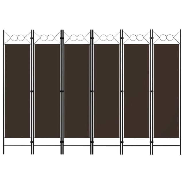 vidaXL 6 Tlg Raumteiler Braun 240 x 180 cm 320712