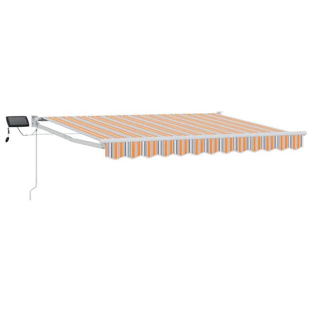 vidaXL Manuelle Gelenkarmmarkise mit LEDs Blau und Orange 3 x 2,5 m 3419256