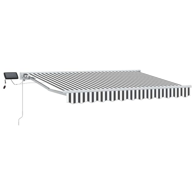 vidaXL Manueller Markisenrahmen mit LEDs Anthrazit und Weiß 2,5 x 2 m 3420503