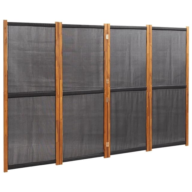 vidaXL 4 Tlg Raumteiler Schwarz 280x180 cm 319180