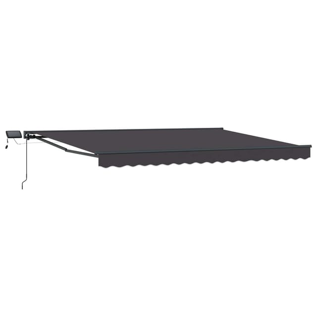 vidaXL Manueller Markisenrahmen mit LEDs Anthrazit 4 x 3 m 3420841