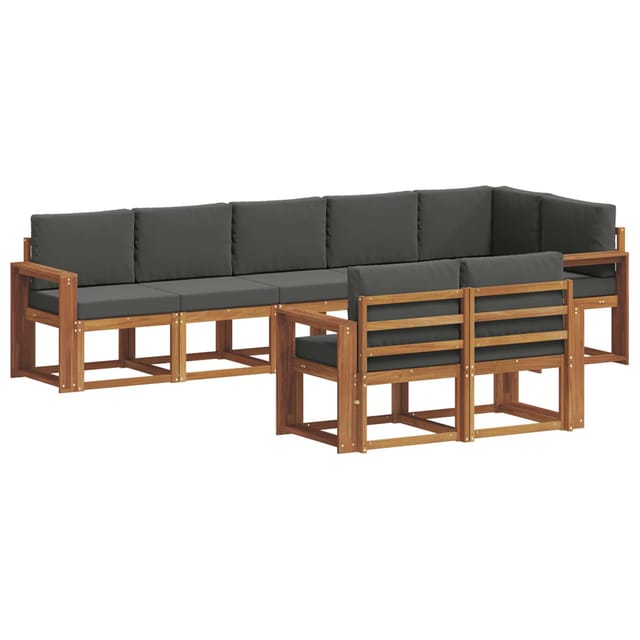 vidaXL Outdoor-Sofagarnitur mit Kissen 8 Stk Natur und Anthrazit 3366575