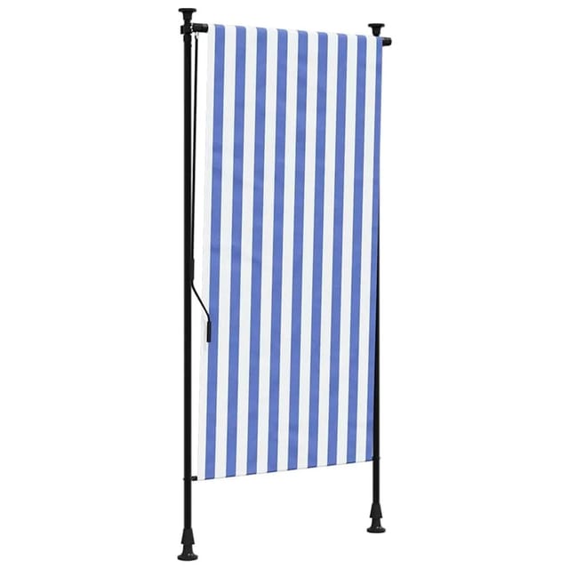 vidaXL Außenrollo Blau und Weiß 100x270 cm Stoff und Stahl 368764