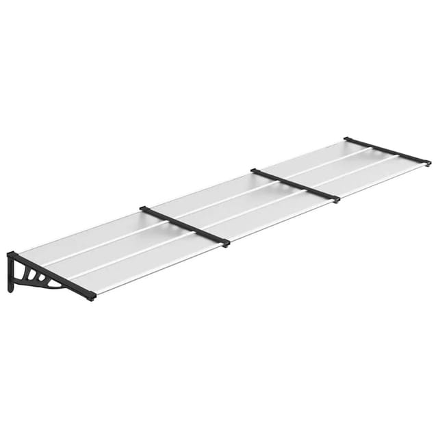 vidaXL Türvordach Schwarz und Transparent 358,5x90 cm Polycarbonat 153688
