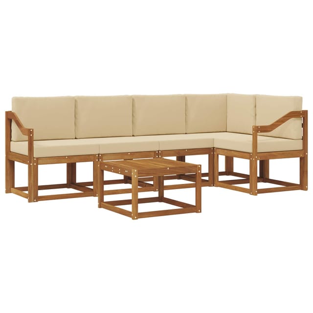vidaXL Sofa Set mit Kissen 6 Stk Natur und Beige 3366446