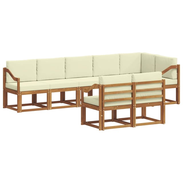 vidaXL Outdoor-Sofagarnitur mit Kissen 8 Stk Natur und Creme 3366583
