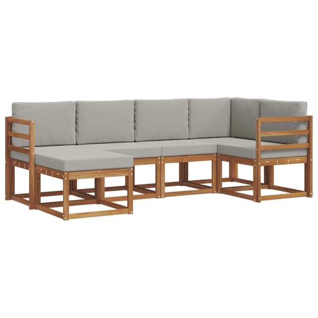 vidaXL Sofa Set mit Kissen 6 Stk Natur und Hellgrau 3366624