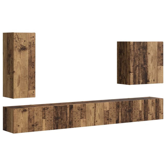 vidaXL TV-Wandregal-Set Wandmontiert 6 Stk Altholz 3408950
