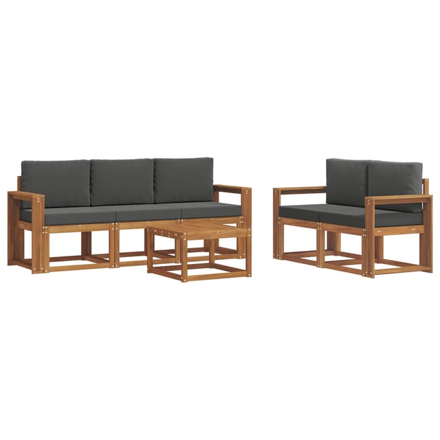 vidaXL Outdoor-Sofagarnitur Natur und Anthrazit Massivholz Akazie 3366015