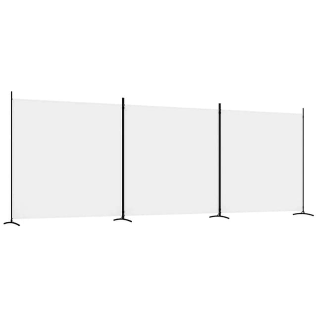 vidaXL 3 Tlg Paravent Weiß 525x180 cm Stoff 350278