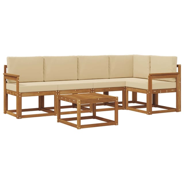 vidaXL Sofa Set mit Kissen 6 Stk Natur und Beige 3366421