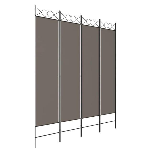 vidaXL 4 Tlg Paravent Anthrazit 160x220 cm Stoff 350168
