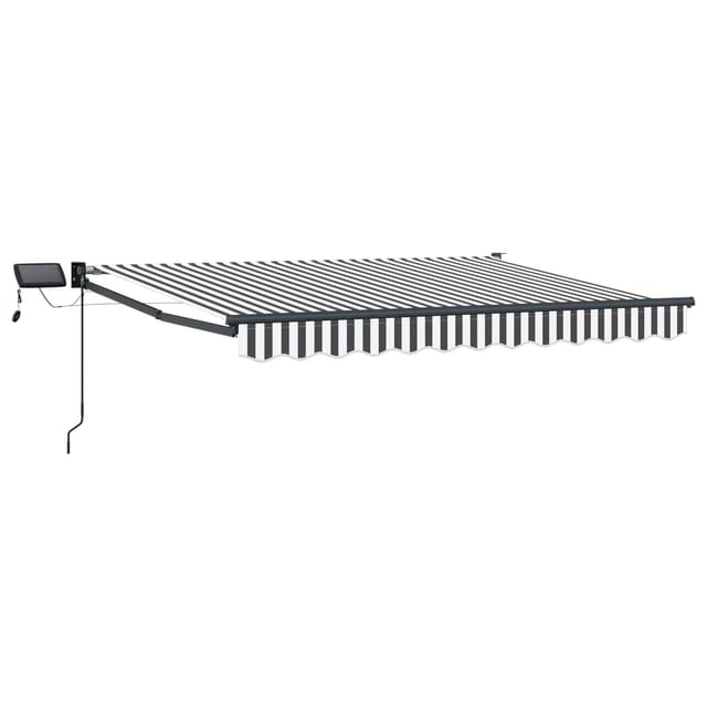vidaXL Manuelle Gelenkarmmarkise mit LEDs Anthrazit und Weiß 3,5 x 2 m 3419386
