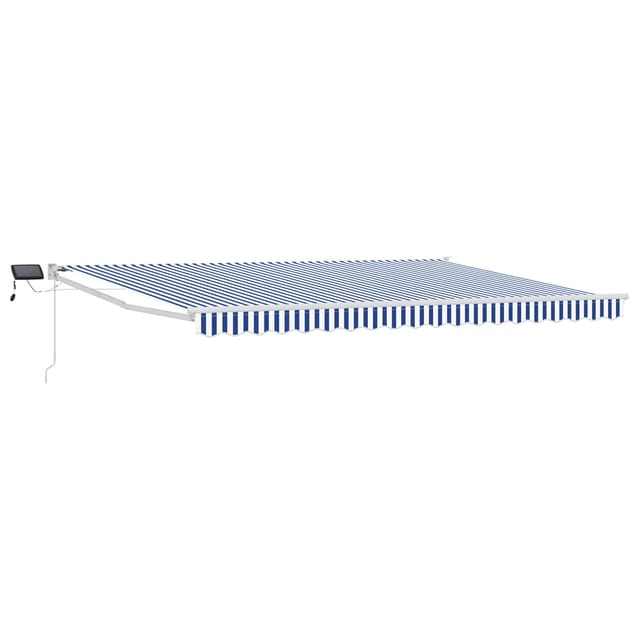 vidaXL Manuelle Gelenkarmmarkise mit LEDs Blau und Weiß 5 x 3 m 3419322