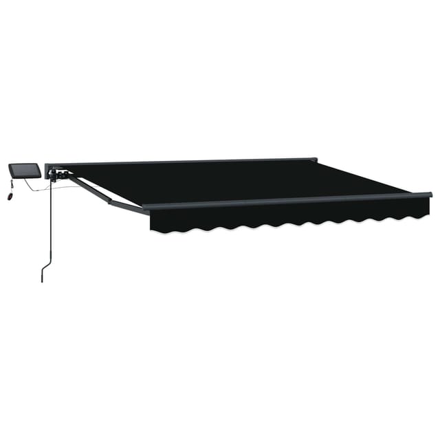 vidaXL Manueller Markisenrahmen mit LEDs Schwarz 3 x 2,5 m 3420812