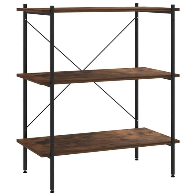 vidaXL Regal mit 3 Böden Schwarz und Natur 80x40x92 cm 336341